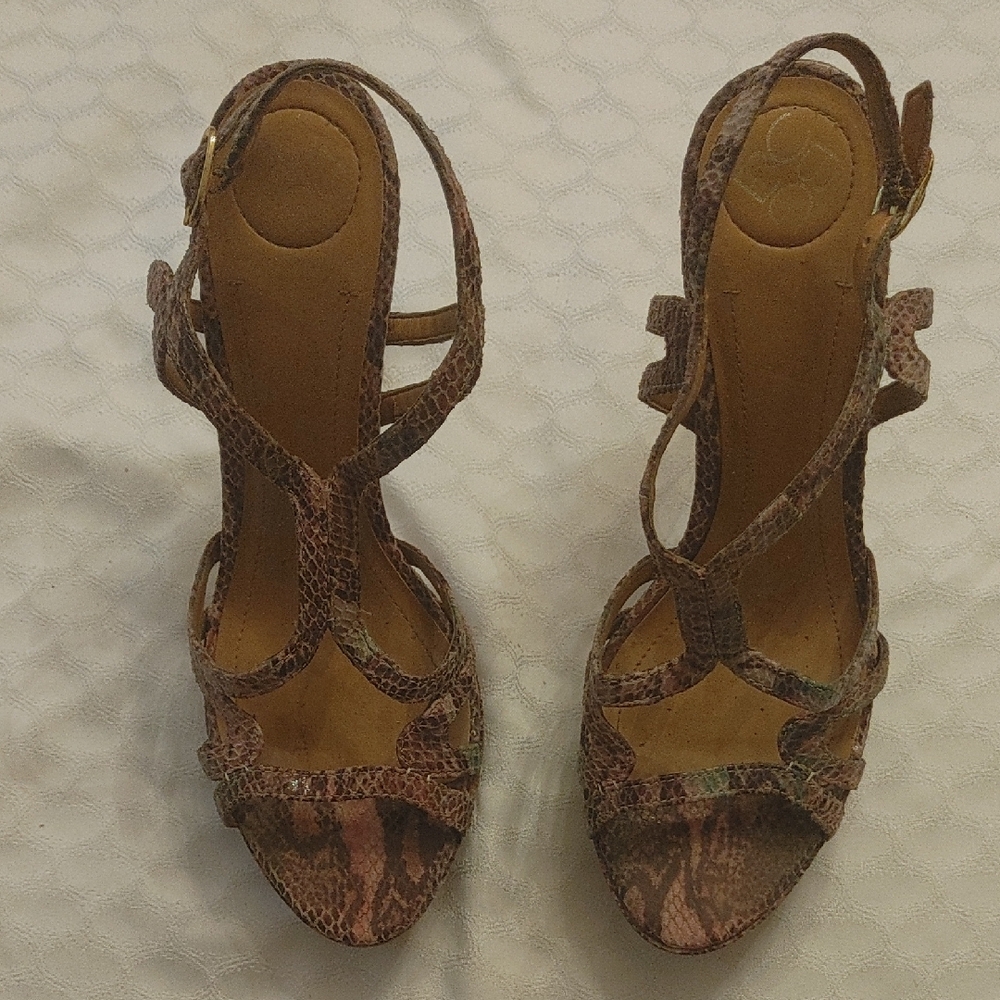 BCBGeneration Snakeskin Strappy Sandals